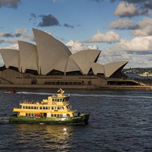 Ferry approaching Circular Quay and Sydney Opera House, Sydney, New South Wales
