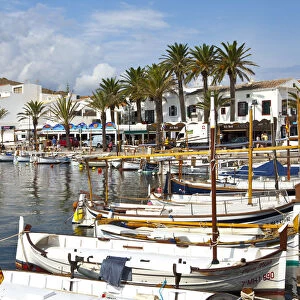 Fishing boats in harbour, Fornells, Menorca, Balearic Islands, Spain