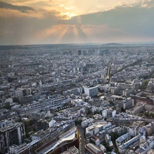 France, Ile-de-France, Paris skyline from the 56th floor of the Montparnasse tower