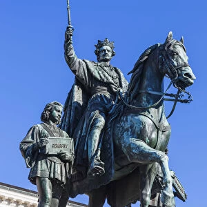 Germany, Bavaria, Munich, Statue of King Ludwig 1 King of Bavaria