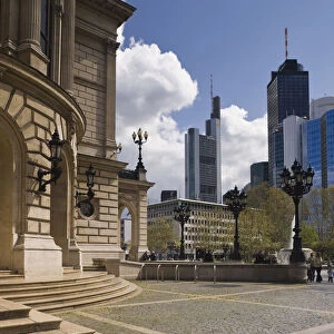 Germany, Hessen, Frankfurt-am-Main, Financial district & Frankfurt opera