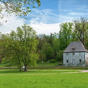 Goethe's garden house park river ilm - Ilmpark, Weimar, Unesco wold heritage Site, Thuringia, Germany