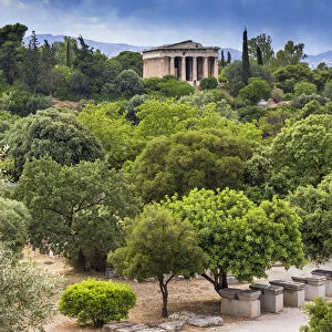 Greece, Attica, Athens, View of The Agora, Temple of Hephaestus