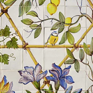 Handicrafted painted tiles by Lidia Medeiros. Vila Fresca de Azeitao, Setubal. Portugal