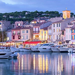 The Harbour at Cassis at Dusk, Cassis, Provence-Alpes-Cote d'Azur, France