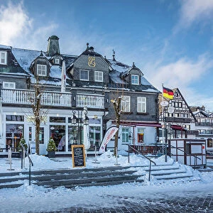 Historic hotel on the market square of Winterberg, Sauerland, North Rhine-Westphalia, Germany