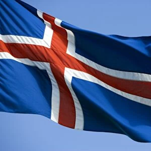 Iceland, the countries distinctive flag show its colours
