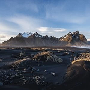 Iceland, East Iceland, Austurland, Black dunes on Stokksens beach