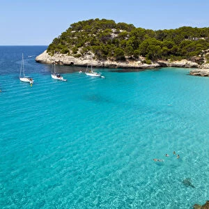 The idyllic Cala Mitjana, Menorca, Balearic Islands, Spain