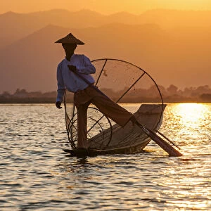 An Intha fisherman on Inle Lake, Burma / Myanmar