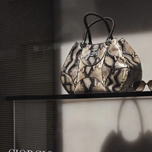 Italy, Lombardy, Milan, Monte Napoleone fashion designer area, Giorgio Armani handbags
