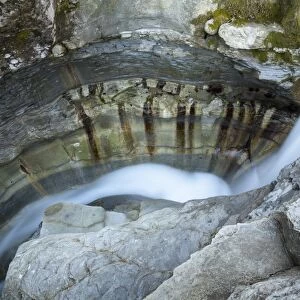 Italy, Tuscany, Marmitte dei Giganti: rock formations in the Rabbi river near Premilcuore