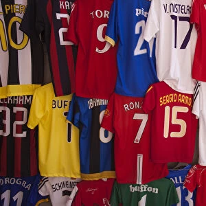 Italy, Veneto, Lake District, Lake Garda, Malcesine, soccer-football jerseys for sale