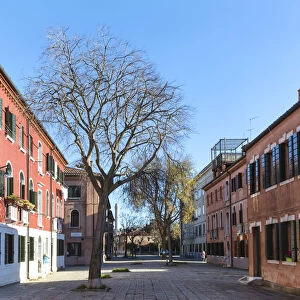 Italy, Veneto, Venice, Murano island. Small square in the town centre