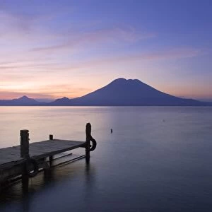 Jetty, Lake Atitlan and Volcano San Pedro