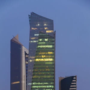Kuwait, Kuwait City, View of city center buildings