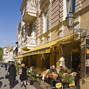 Lithuania, Vilnius, Old Town, street cafes along Pilies Street