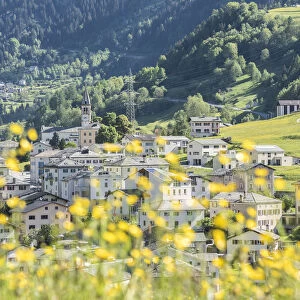 The little village of San Carlo in Poschiavo Valley during the spring