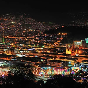 Medellin city at night, Colombia, South America