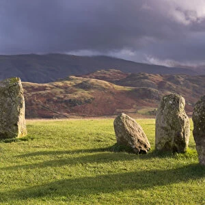 Megalithic standing stones forming part of Castlerigg Stone Circle, Lake District