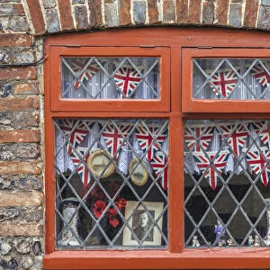 Memorabilia in the window in Alfriston, East Sussex, England