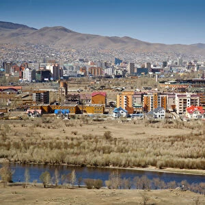 Mongolia, Ulaanbaatar, View of Ulaanbaatar from Zaisan Memorial
