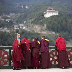 Monks at the Kharchhu Monastery near Chamkar, Bhutan