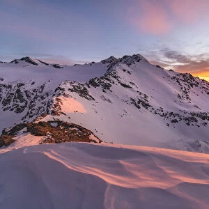 Mountain landscape from italian Alps during a winter sunrise