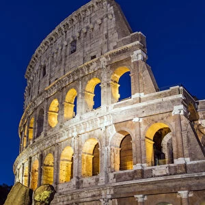 Night view of the Colosseum or Coliseum, Rome, Lazio, Italy