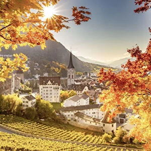 Old town of Chur in autumn. Chur, Canton of Graubunden, Switzerland