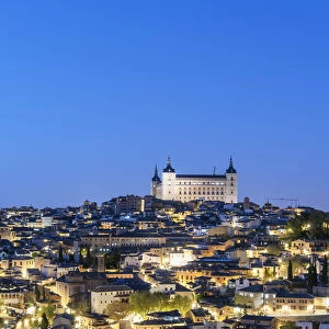 The Old Town of Toledo and the Alcazar at twilight, a Unesco World Heritage Site