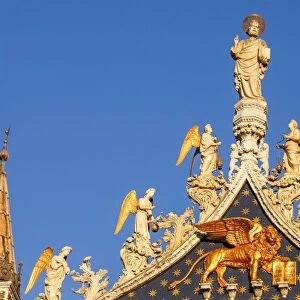 Ornate details on Basilica di San Marco, Venice, Veneto, Italy