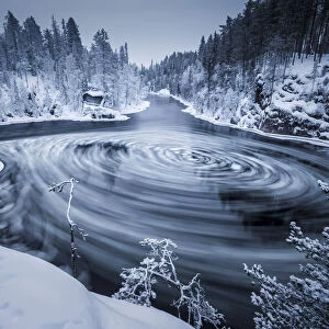 Pancake ice on the Kitka River, Kuusamo, Finland