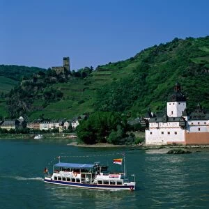 Pfalz Castle & Rhine River, Kaub, Rhineland / Rhine Valley, Germany