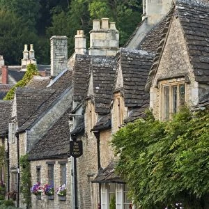 Picturesque cottages in the beautiful Cotswolds village of Castle Combe, Wiltshire, England