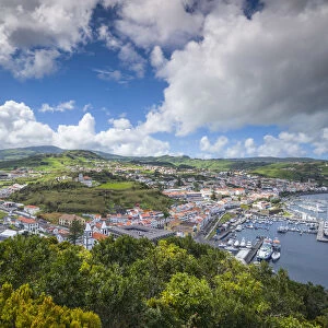 Portugal, Azores, Faial Island, Horta from Monte Quelmado