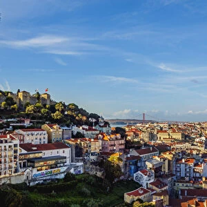 Portugal, Lisbon, Cityscape viewed from the Miradouro da Graca