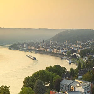 River Rhine at sunrise, Boppard, Rhineland-Palatinate, Germany