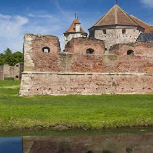 Romania, Transylvania, Fagaras, Fagaras Citadel and moat