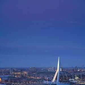 Rotterdam & Erasmus Bridge from Euromast tower, Rotterdam, Holland