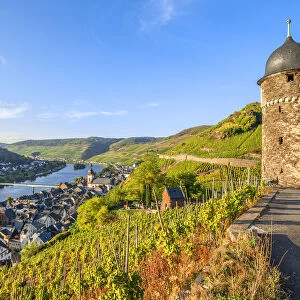 Round tower with Zell, Mosel valley, Rhineland-Palatinate, Germany