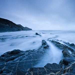 Rugged shores of Crackington Haven, a cove in North Cornwall, England
