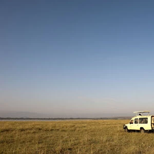 Safari vehicle with tourist in Lake Elementaita, Kenya
