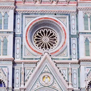 Saint Mary of the Flower Cathedral facade, Florence, Tuscany, Italy, Europe
