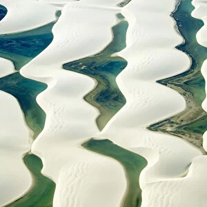 Sandy dunes and natural pools, Lencois Maranhenses National Park, Maranhao, Brasil
