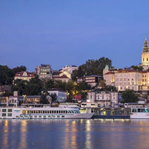 Serbia, Belgrade, View of Sava River across to St