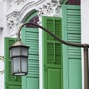 Shutters of traditional house, Chinatown, Singapore