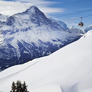 Ski Gondola lift & North face of the Eiger, Grindelwald, Jungfrau region