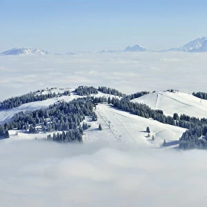 The skiing pistes of the Hohe Salve, Hopfgarten, Tyrol, Austria