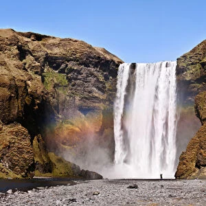 The Skogafoss, one of the biggest waterfalls in the country with a width of 25 meters